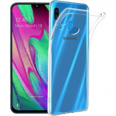 Чехол силиконовый прозрачный Samsung A40 